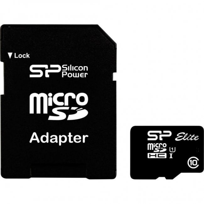Карта памяти 128Gb Silicon Power SP128GBSTXBU1V10-SP, SD Micro, SDXC Class 10, UHS-I, переходник