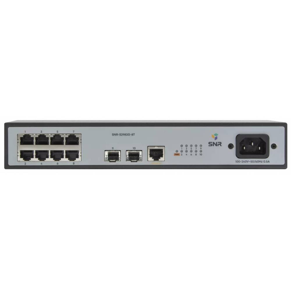 Коммутатор SNR SNR-S2982G-8T, 8xLAN 1Gbps, 2xSFP