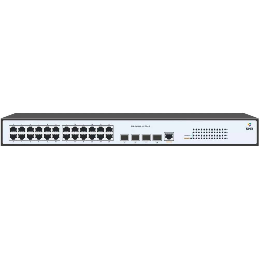Коммутатор SNR SNR-S2982G-24T-POE-E, 24xLAN 1Gbps, 4xSFP, PoE