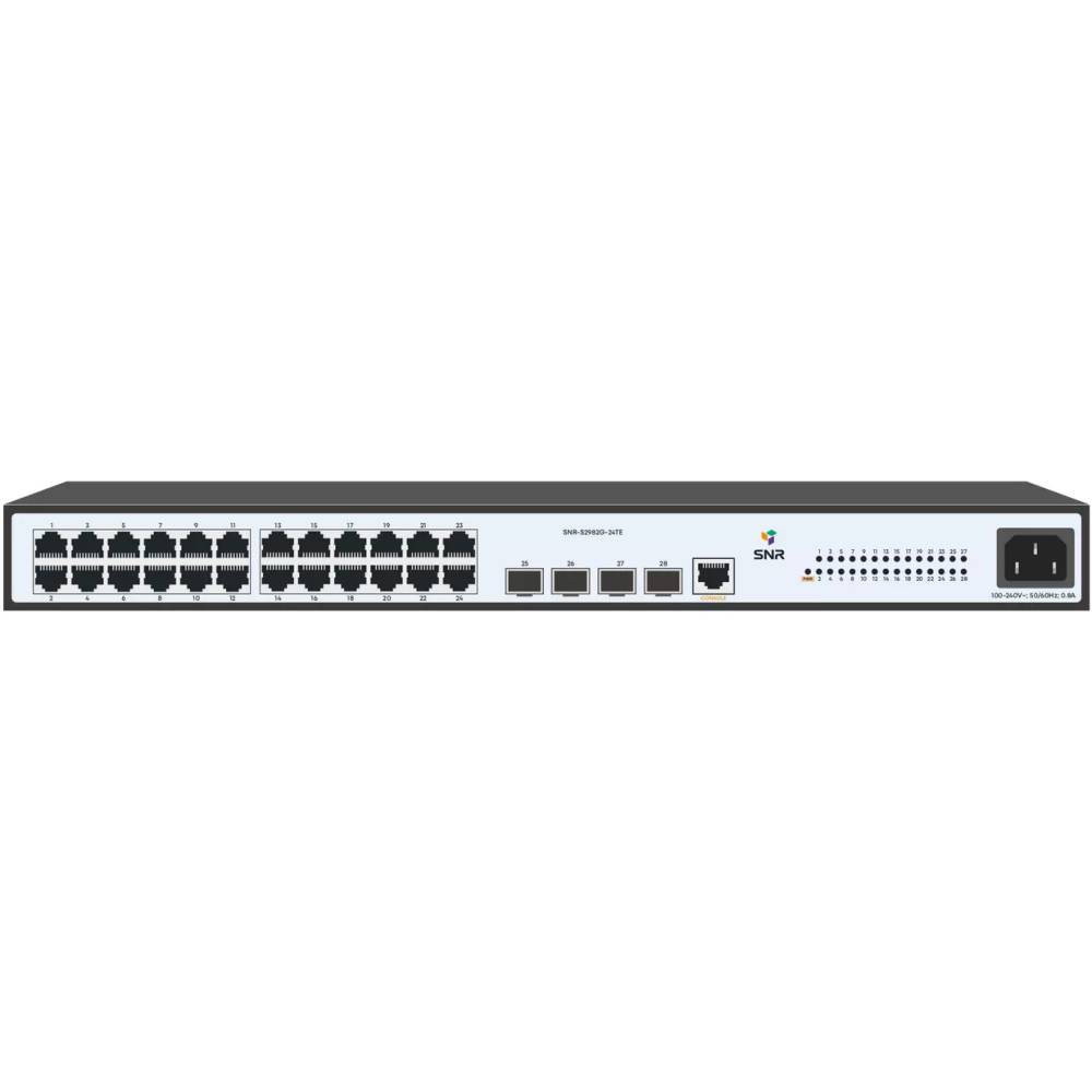 Коммутатор SNR SNR-S2982G-24TE, 24xLAN 1Gbps, 4xSFP