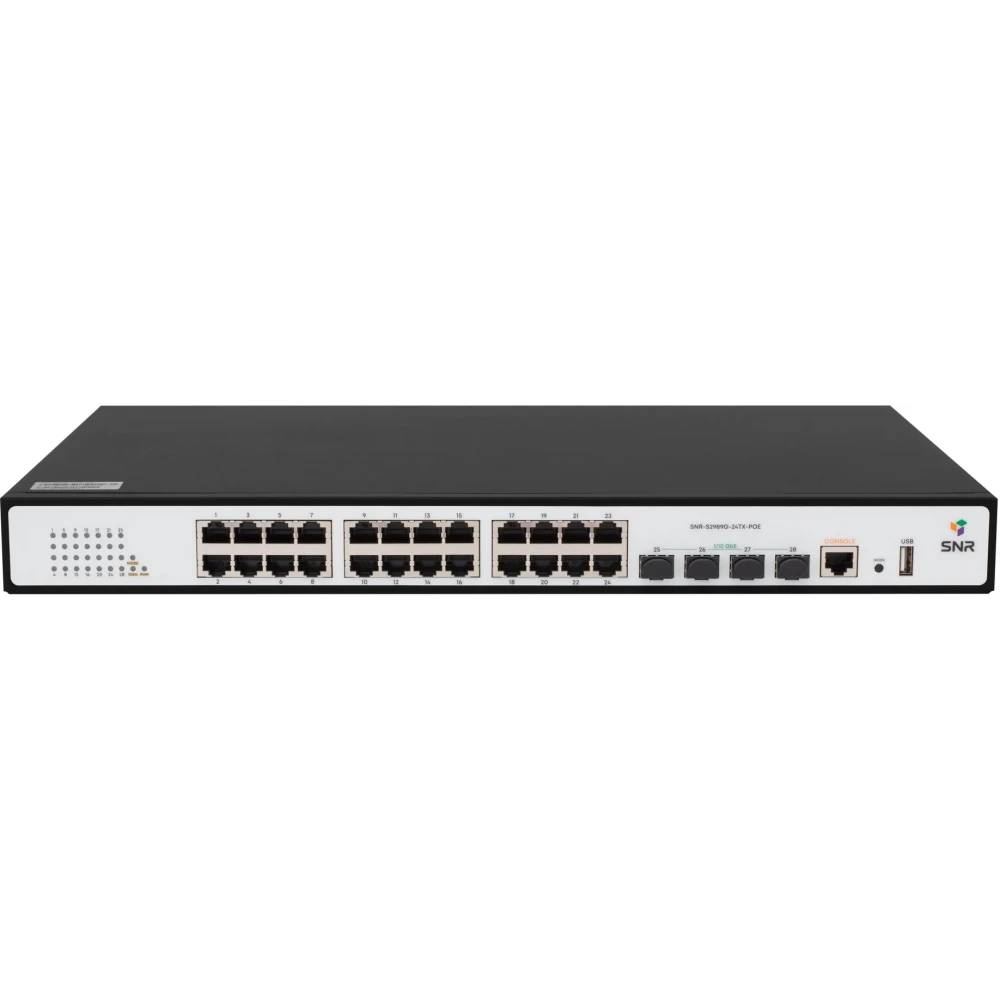 Коммутатор SNR SNR-S2989G-24TX-POE, 24xLAN 1Gbps, 4xSFP, PoE