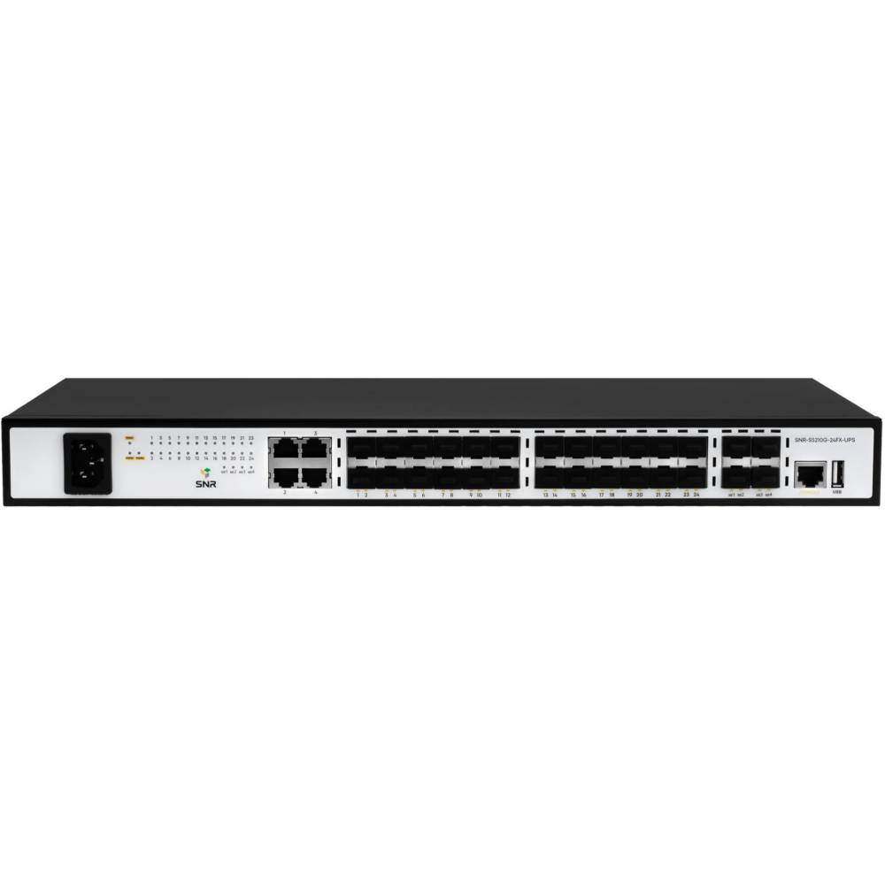 Коммутатор SNR SNR-S5210G-24FX-UPS, 24xLAN 1Gbps, 4xSFP+