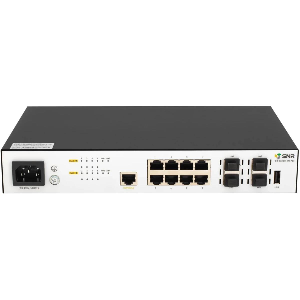 Коммутатор SNR SNR-S5210G-8TX-POE, 8xLAN 1Gbps, 4xSFP+, PoE