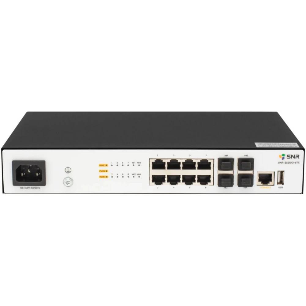 Коммутатор SNR SNR-S5210G-8TX, 8xLAN 1Gbps, 4xSFP+