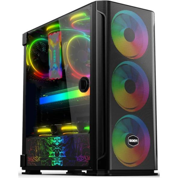 Корпус SOEYI AX1-B10 Black, без БП, ATX