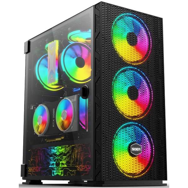 Корпус SOEYI AX8-B20 Black, без БП, ATX
