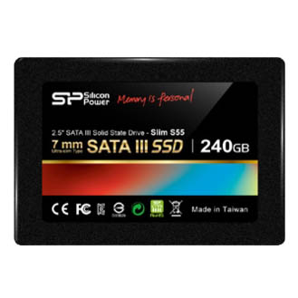 240Gb SSD Silicon Power Slim S55 SP240GBSS3S55S25, 2.5", (550/440), SATA III