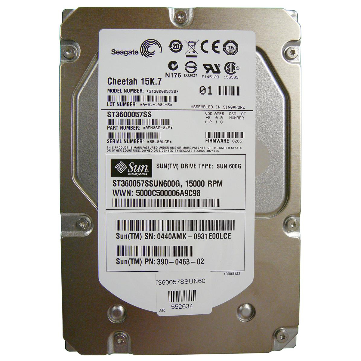 600Gb Seagate Cheetah 15K.7 ST3600057SS, 15000rpm, 16Mb, SAS