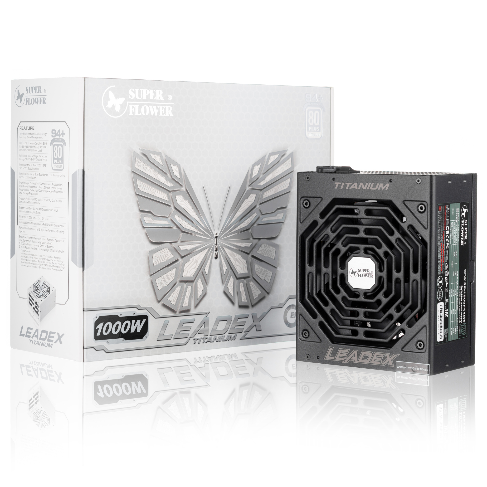 Блок питания 1000Вт, Super Flower Leadex Titanium SF-1000F14HT, 80 Plus Titanium, APFC, ATX
