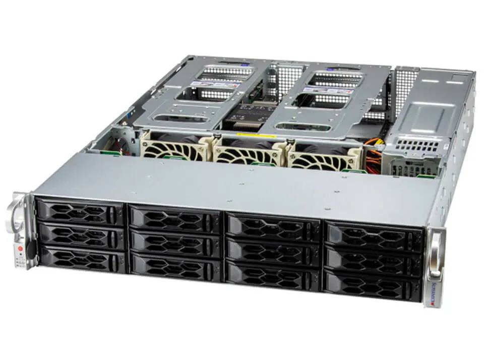 Серверная платформа Supermicro SuperStorage 2U Server 521C-NR, LGA4677, 12x3.5", 1xLan, 2x1200W