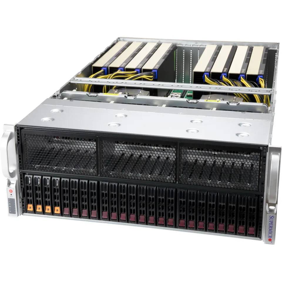 Серверная платформа Supermicro AS-4124GS-TNR+, 2xSP3, 32xDDR IV ECC, 24x2.5", 2x1GbLan, 4x2000Вт, 4U