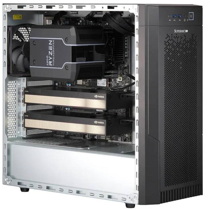 Серверная платформа Supermicro  AS-531AW-TC, sTR5, 4xDDR V, 8x2.5/3.5", 2x10GbLan, 1000Вт