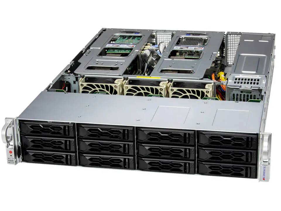 Серверная платформа Supermicro SYS-621C-TN12R (bundle10) 2xLGA4677, 16xDDR V ECC, 12x2.5"/3.5", 2x1200Вт, 2U