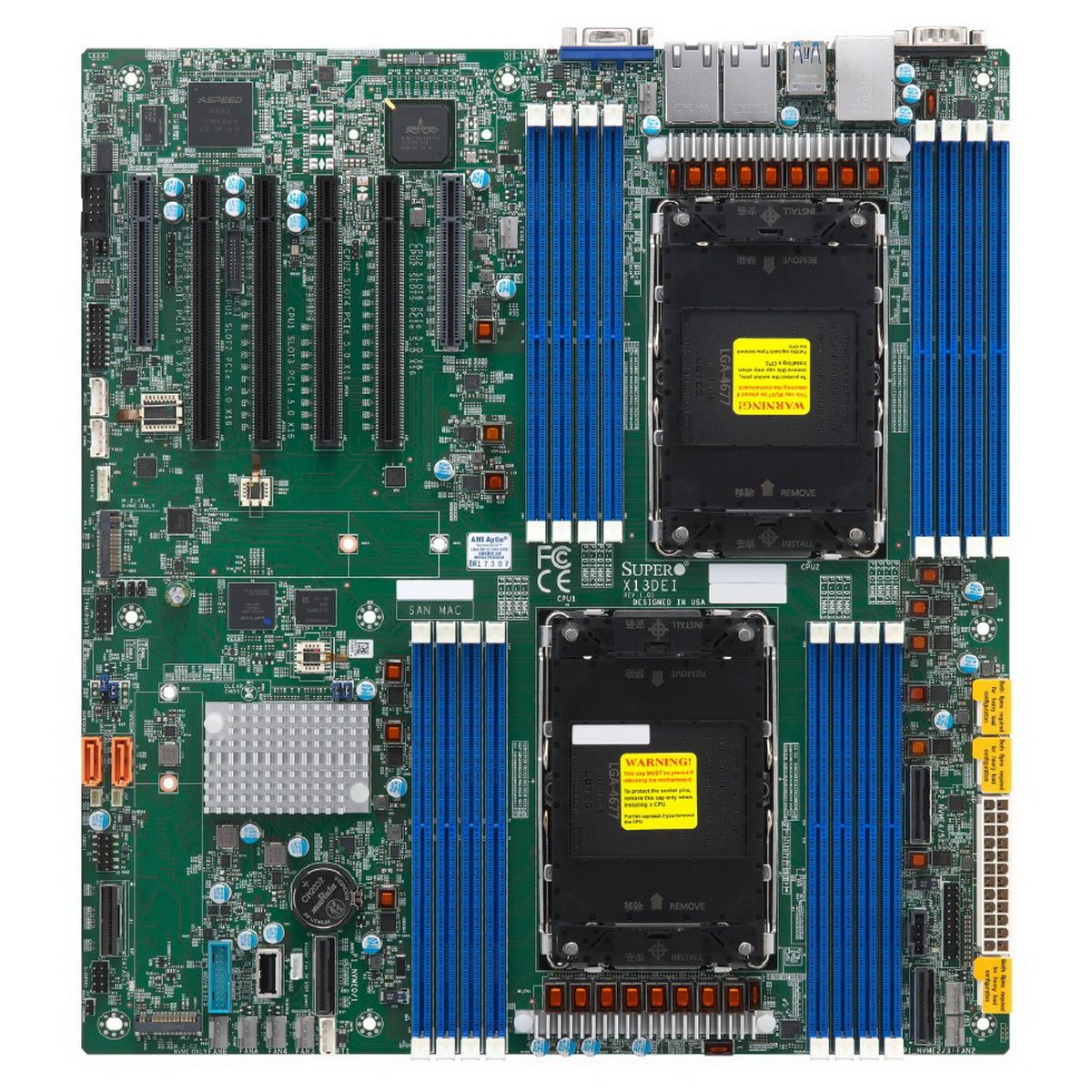 Материнская плата Supermicro X13DEI, 2xLGA4677, (VGA), 16xDDR V, E-ATX