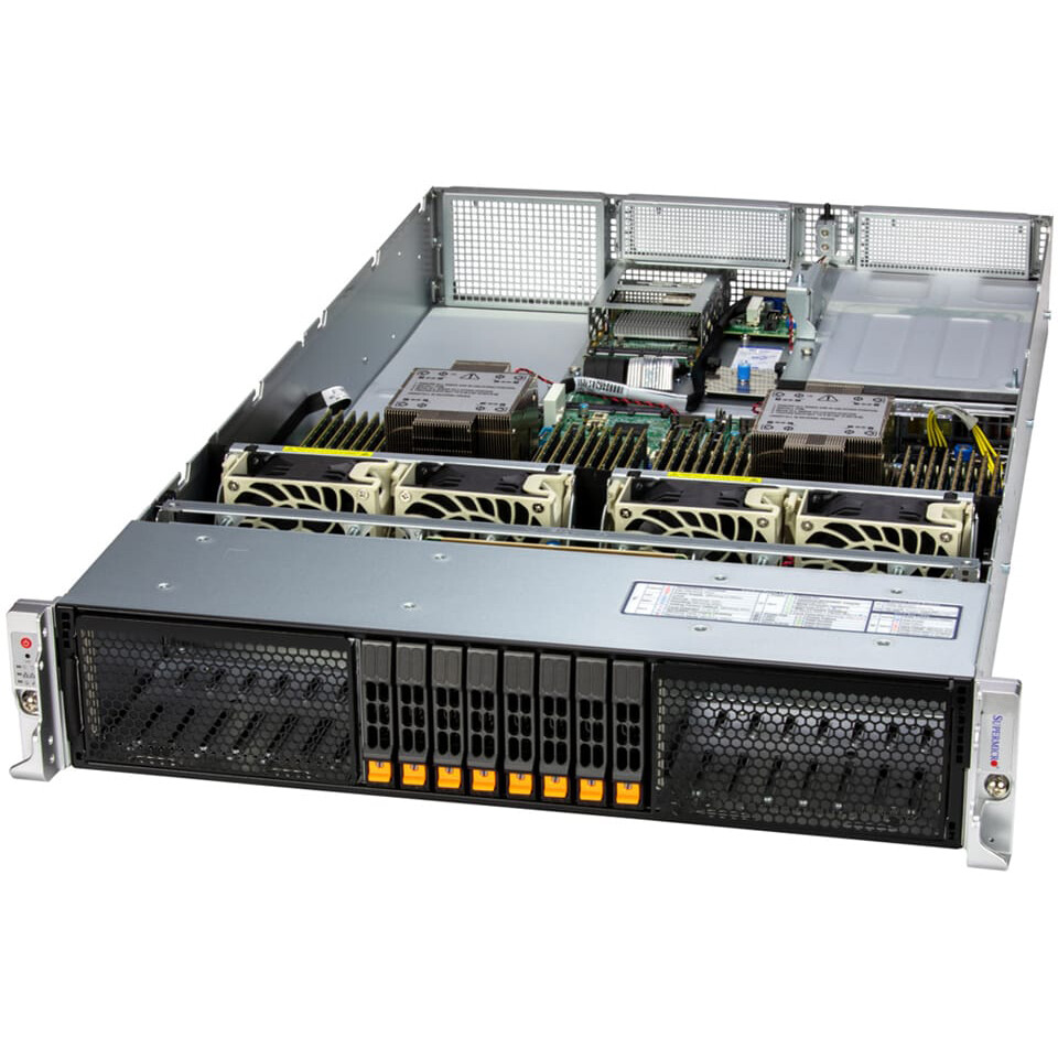 Серверная платформа SuperMicro SYS-222H-TN 2xLGA4710, 32xDDR V, 8x2.5", 2x1600Вт, 2U