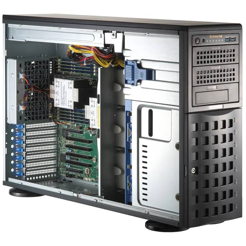 Платформа SuperMicro SYS-741P-TRT, 2xLGA4677, C741, 16xDDR V ECC, 8x3.5", 2xM.2, 1200Вт