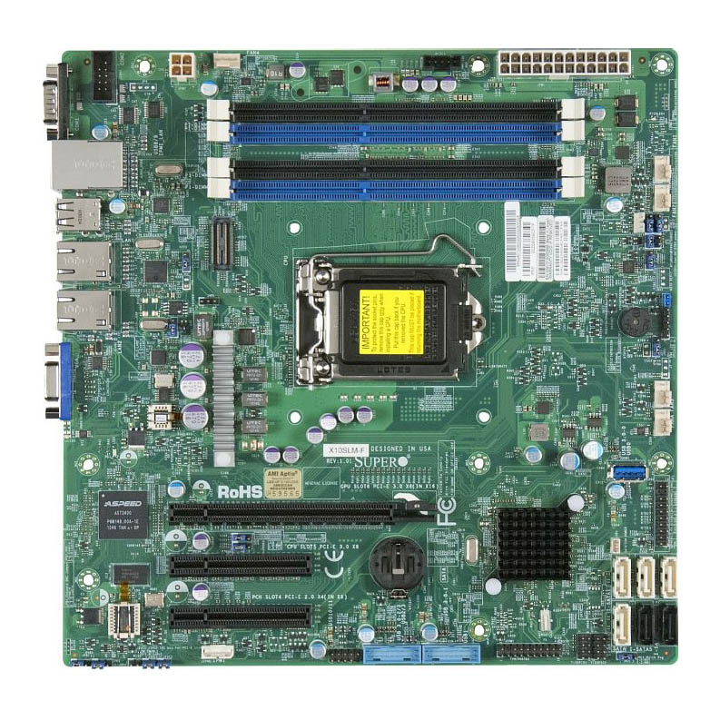 Материнская плата Supermicro X10SLM-F, LGA1150, C224, (VGA), 4xDDR III, mATX
