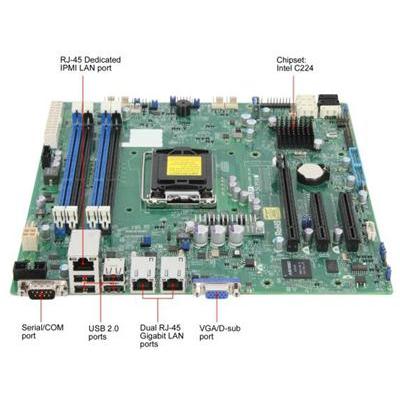 Материнская плата Supermicro X10SLM-F, LGA1150, C224, (VGA), 4xDDR III, mATX