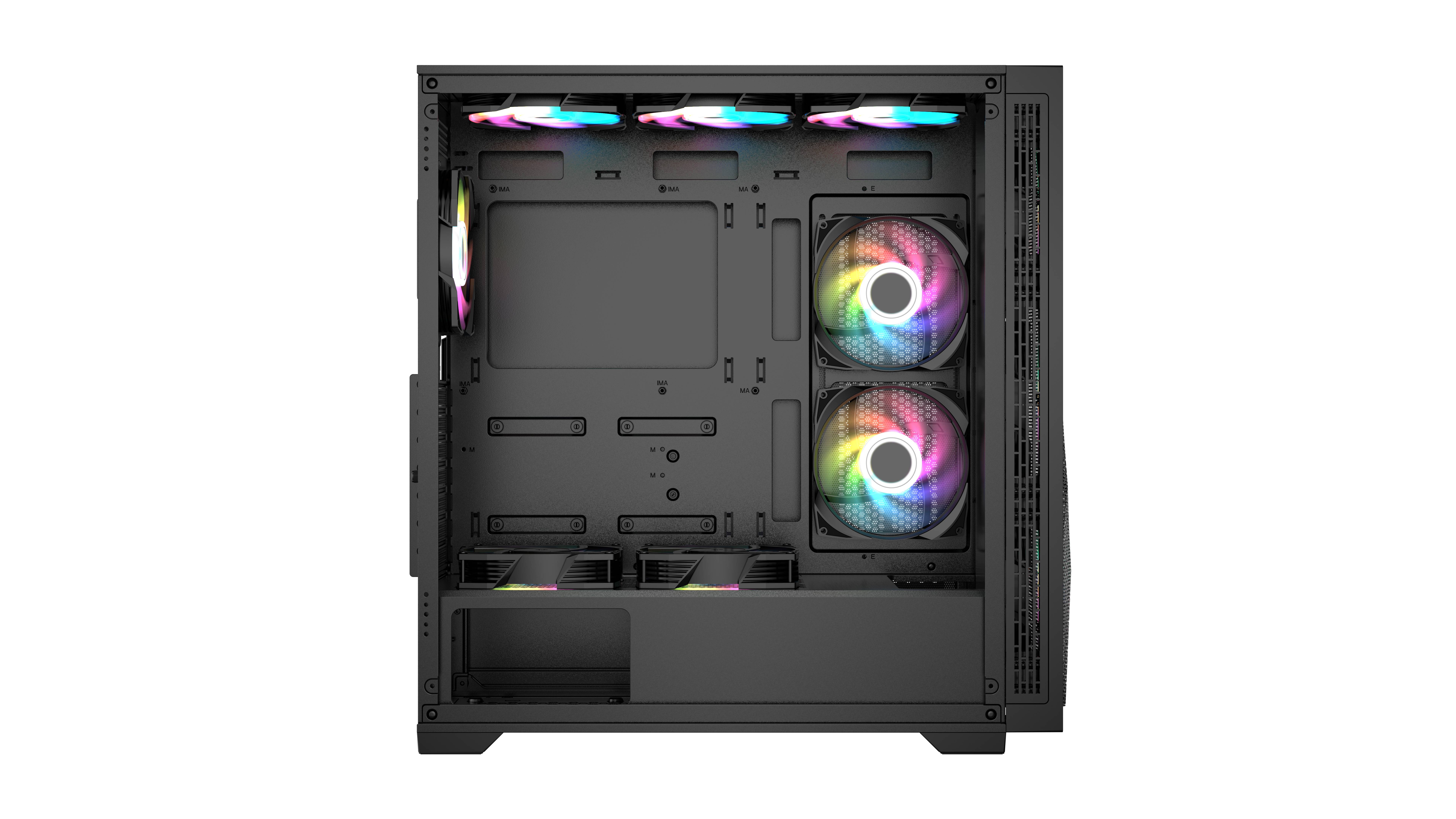 Корпус SuperPower i9 Mesh TG Black, 2xUSB2.0, USB 3.0, контроллер ARGB, пульт, без БП, ATX