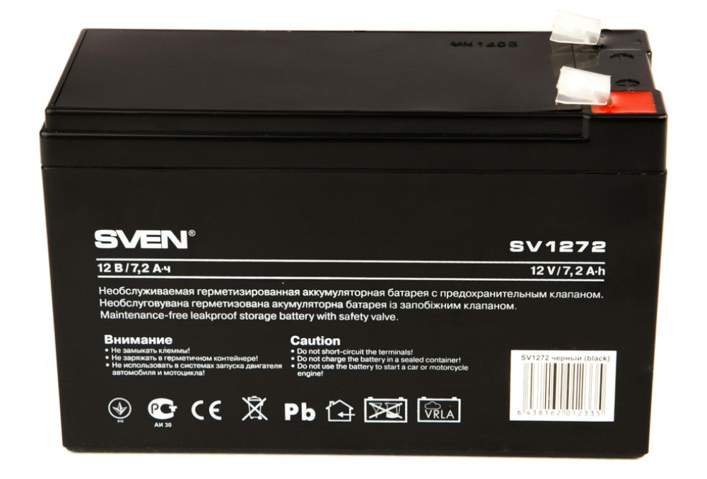12V / 7.2Ah, аккумулятор для UPS, Sven SV1272