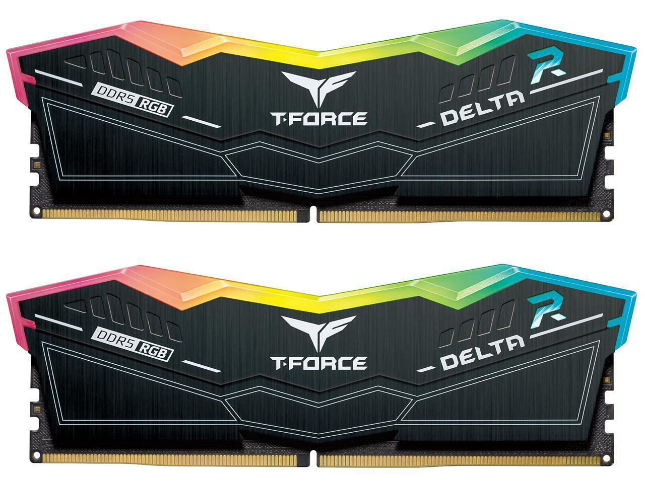 Оперативная память 32Gb Team T-Force Delta RGB Black FF3D532G5600HC32DC01, DDR V, PC-44800, 5600MHz, kit 2x16Gb