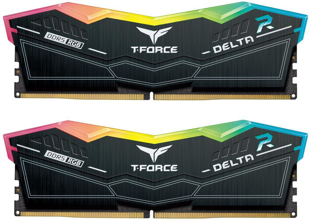 Оперативная память 32Gb Team T-Force Delta RGB Black FF3D532G8000HC38DDC01, DDR V, PC-64000, 8000MHz, kit 2x16Gb