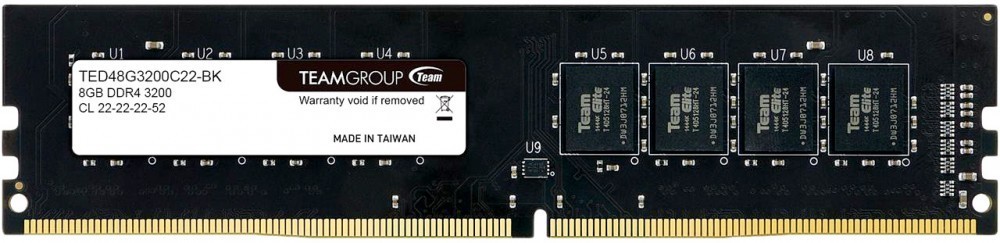 Оперативная память 8Gb Team Elite TED48G3200C2201, DDR IV, PC-25600, 3200MHz