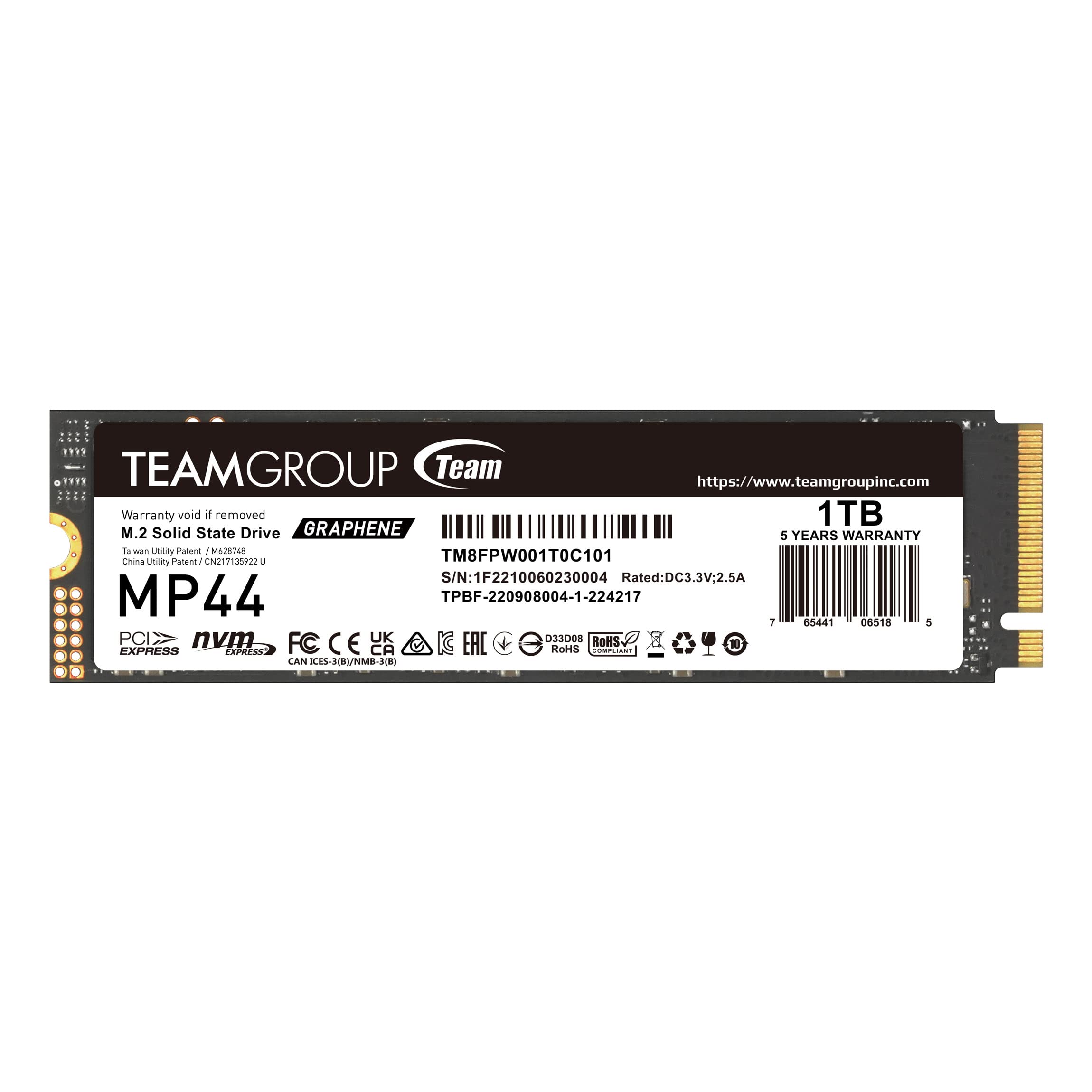 1Tb SSD Team MP44 TM8FPW001T0C101, (7400/6500), NVMe M.2