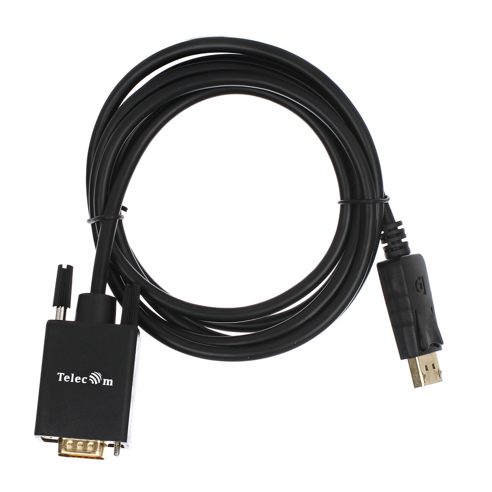 Кабель DP (20M) - VGA (15M), 1.8м, Telecom TA669-1.8M, черный