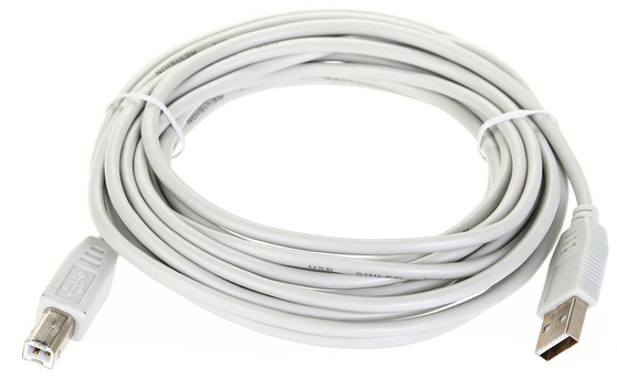 Кабель USB2.0 (AM) - USB2.0 (BM), 5м, Telecom TC6900-5.0M, белый