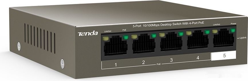 Коммутатор Tenda TEF1109P-8-63W, 9xLAN 100Mbps, PoE