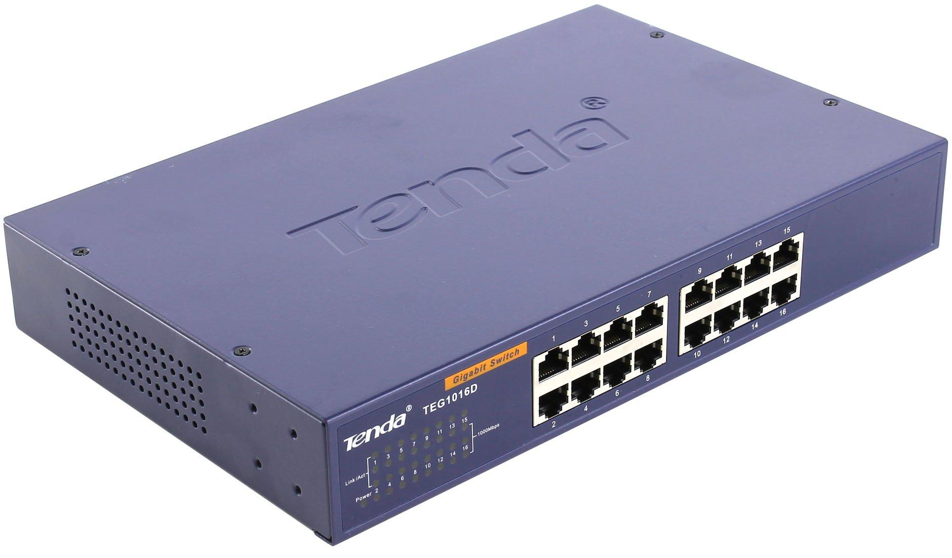 Коммутатор Tenda TEG1016D, 16xLAN 1Gbps