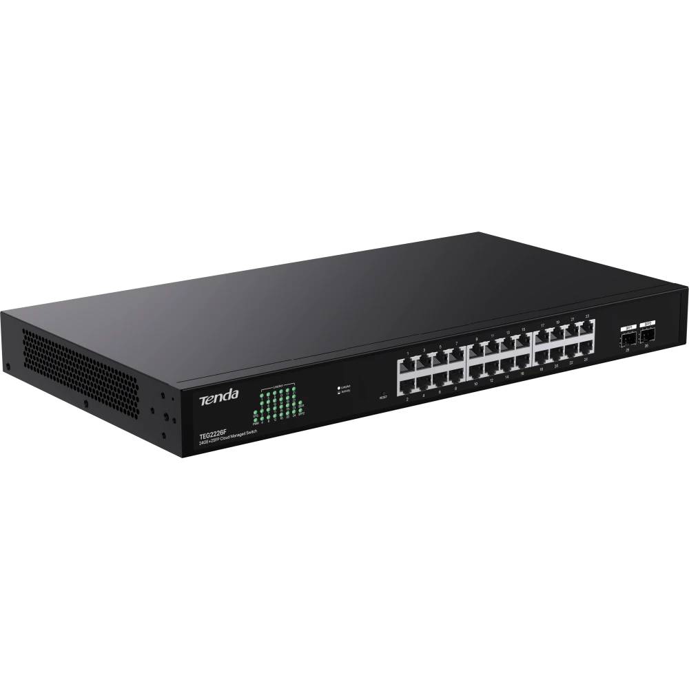 Коммутатор Tenda TEG2226F, 24xLAN 1Gbps, 2xSFP