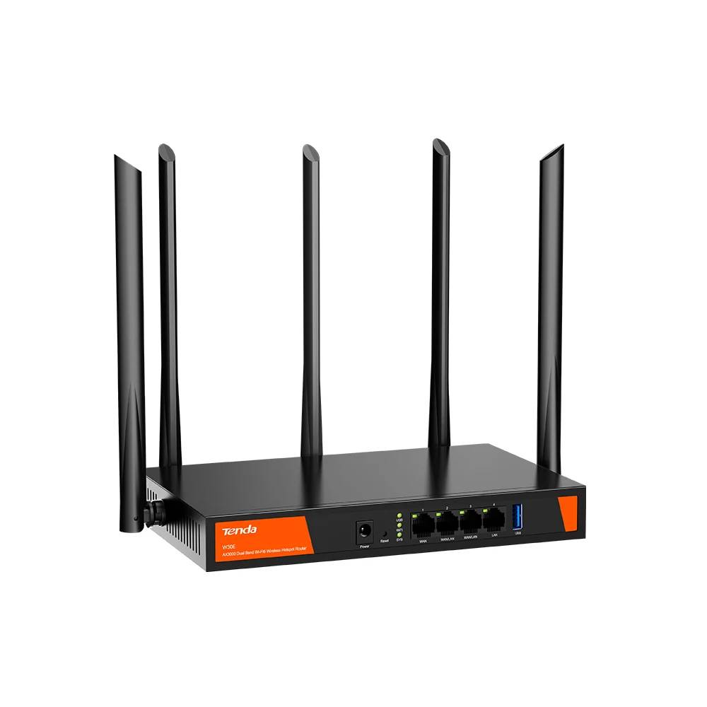Роутер Wi-Fi Tenda W30E, 2.4/5GHz 2976Mbps, 3xLAN 1Gbps, 1xWAN, USB