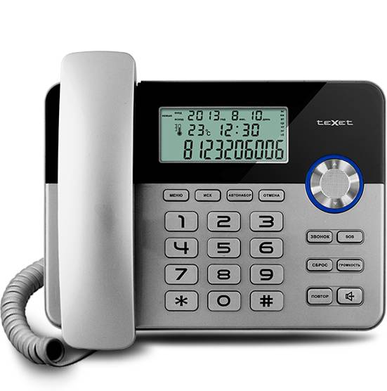 Телефон TeXet TX-259, черный-серебро