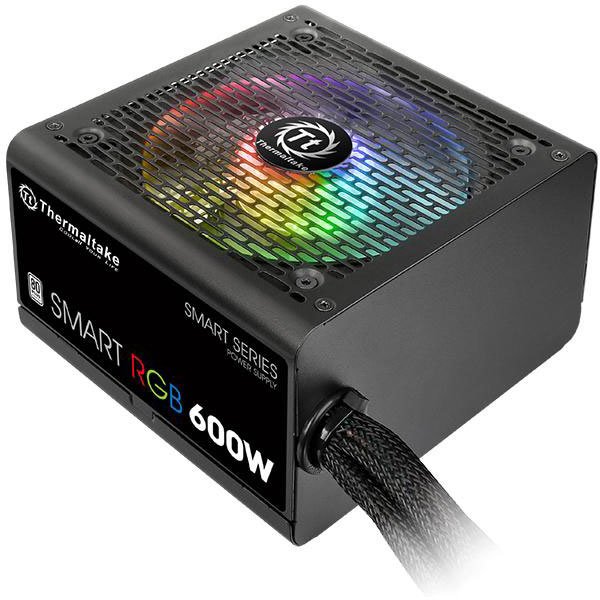 Блок питания 600Вт, Thermaltake Smart RGB SPR-600AH2NK-2 (PS-SPR-0600NHSAWE-1), 80 Plus, APFC, ATX