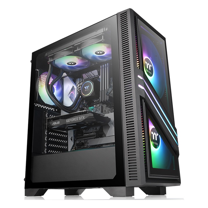 Корпус Thermaltake Versa T35 TG RGB, CA-1R7-00M1WN-00, без БП, ATX