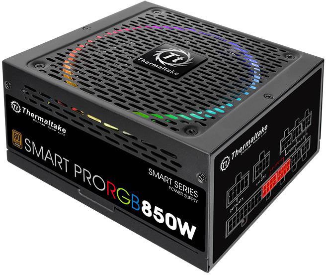 Блок питания 850Вт, Thermaltake Smart Pro RGB SPR-850AH3FSB-R (PS-SPR-0850FPCBEU-R), 80 Plus Bronze, APFC, ATX