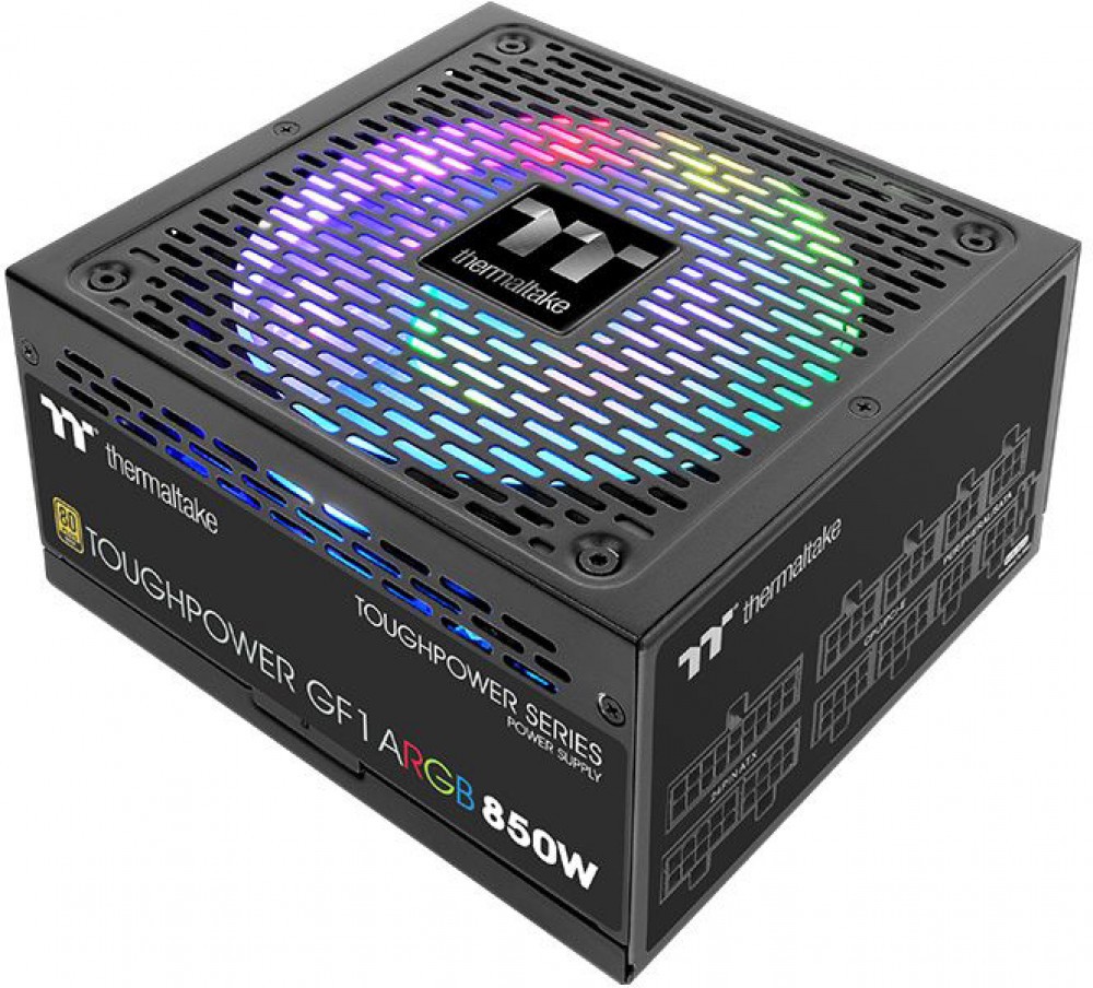 Блок питания 850Вт, Thermaltake Toughpower GF1 ARGB TTP-850AH3FCG-U (PS-TPD-0850F3FAGE-1), 80 Plus Gold, APFC, ATX