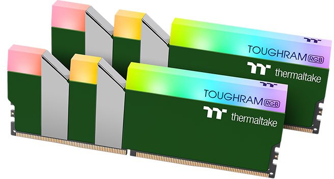 Оперативная память 16Gb Thermaltake ToughRam RGB Racing Green RG28D408GX2-3600C18A, DDR IV, PC-28800, 3600MHz, kit 2x8Gb