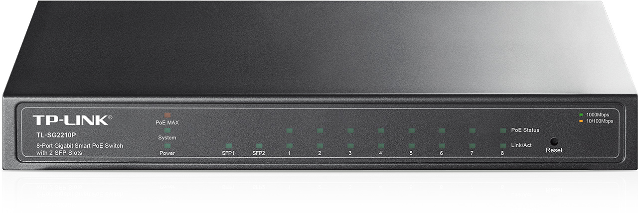Коммутатор TP-Link TL-SG2210P, 8xLAN 1Gbps, 2xSFP