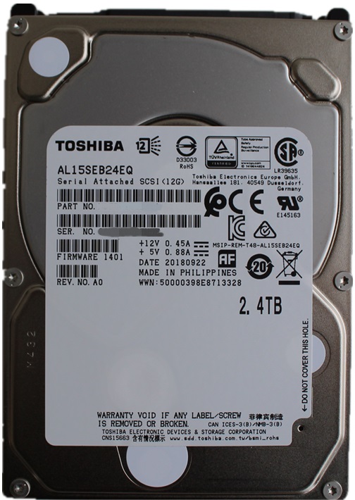 2.4Tb Toshiba AL15SEB24EQ, 10500prm, 2.5", SAS, 128Mb