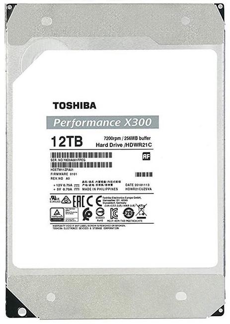 12Tb Toshiba X300 HDWR21CUZSVA, 7200rpm, 3.5", SATA III, 256Mb