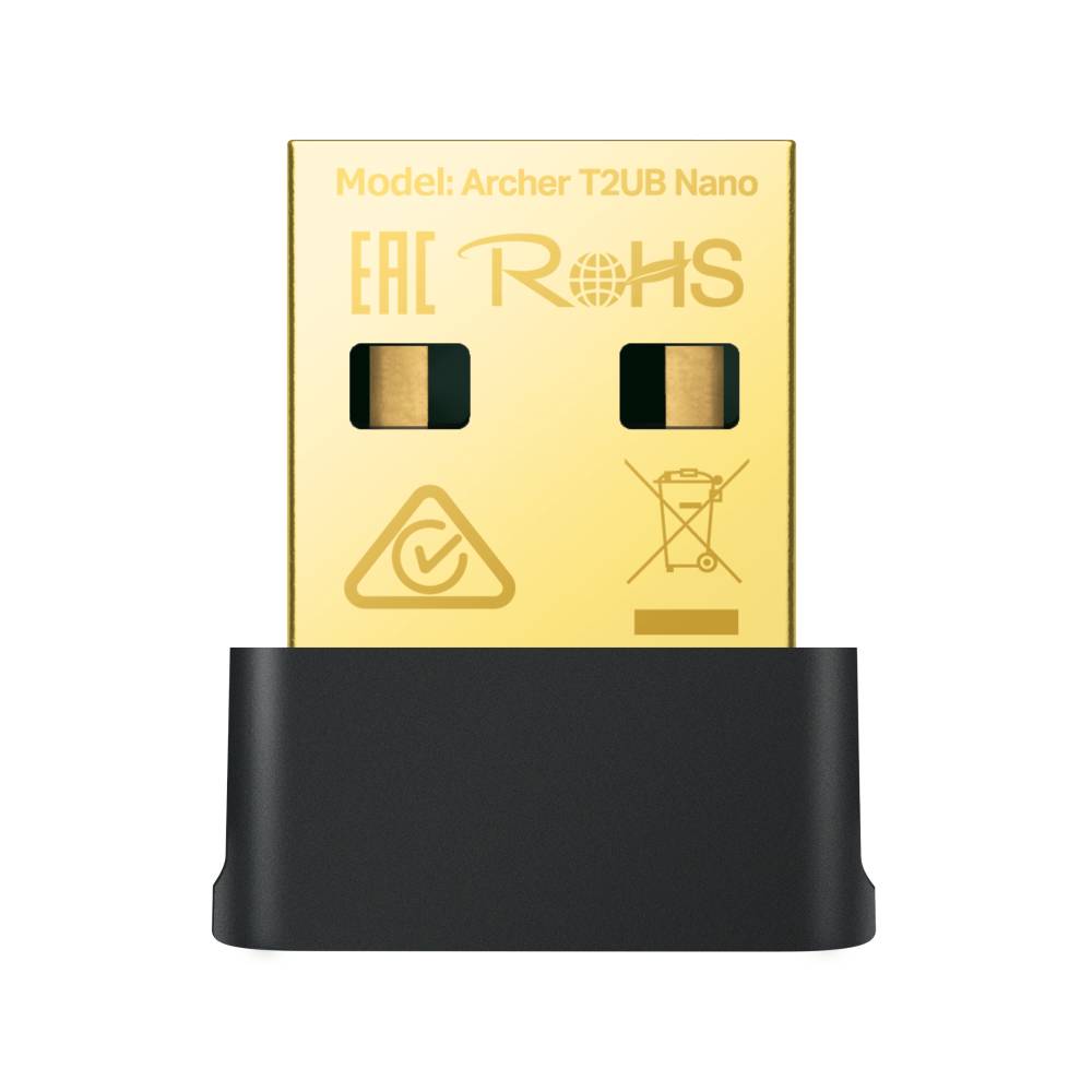 Сетевая карта Wi-Fi, TP-Link Archer T2UB Nano, 2.4/5GHz, 633MBps, USB