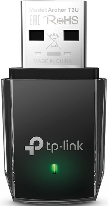 Сетевая карта Wi-Fi, TP-Link Archer T3U, 2.4/5GHz, 867MBps, USB