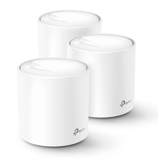 Точка доступа Wi-Fi TP-Link Deco X60 (3-pack), 2.4/5GHz, 2402Mbps, 2xLAN 1Gbps