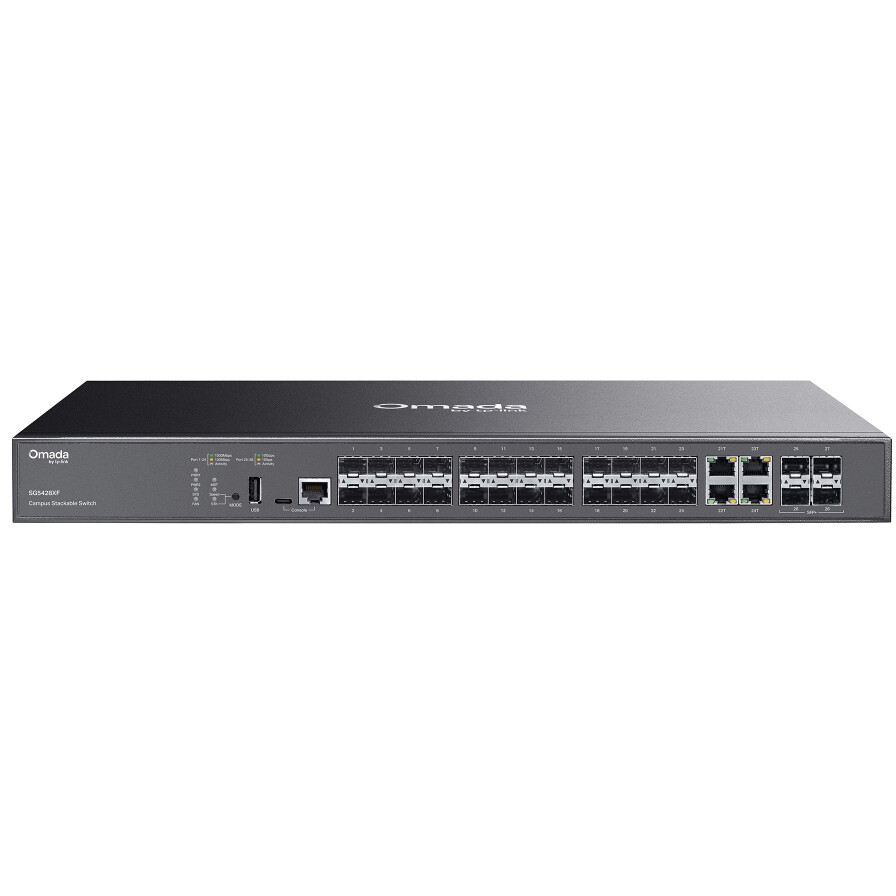 Коммутатор TP-Link SG5428XF, 4xLAN 1Gbps, 20xSFP 1Gbps, 4xSFP+ 10Gbps
