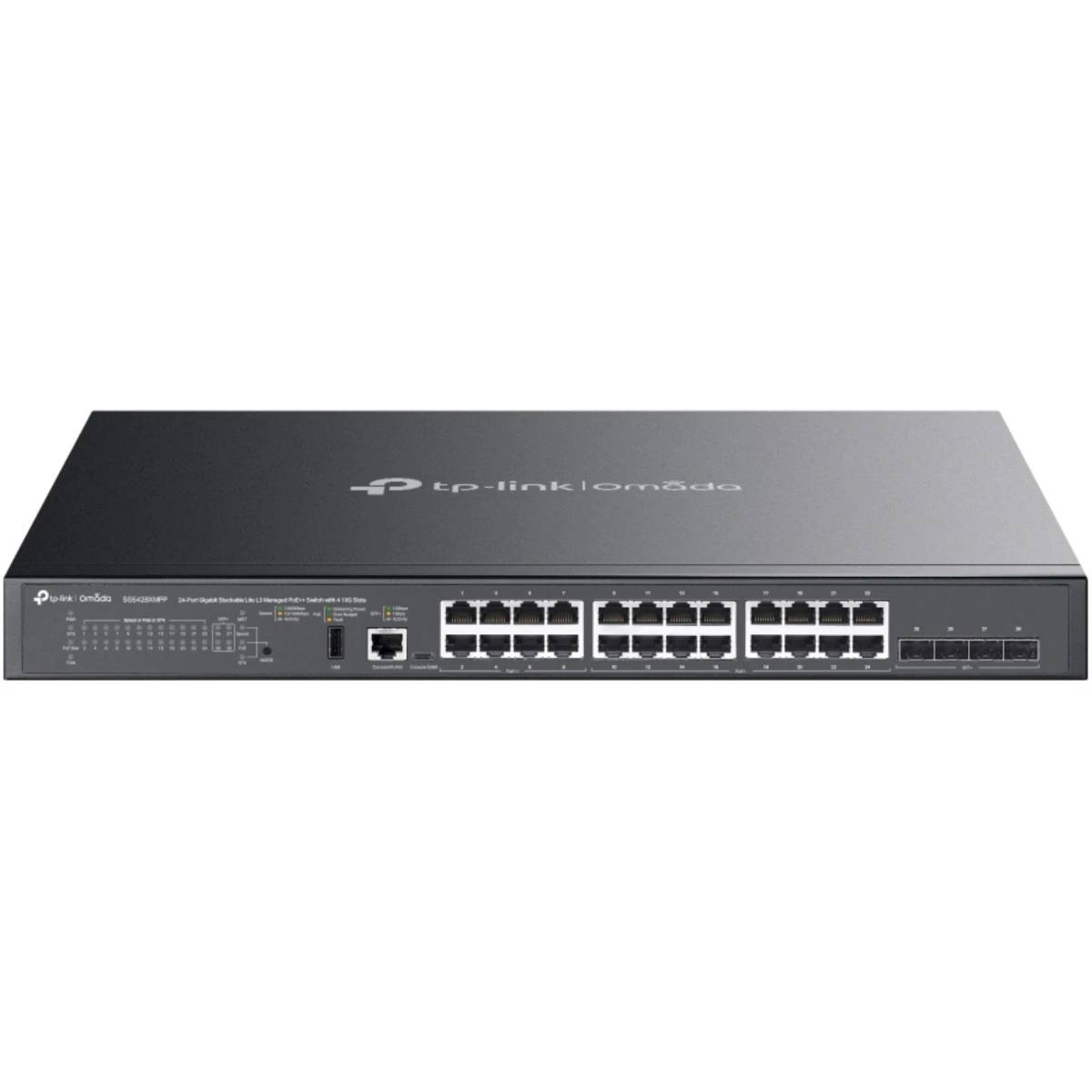 Коммутатор TP-Link SG5428XMPP, 24xLAN 1Gbps, 4xSFP+, PoE