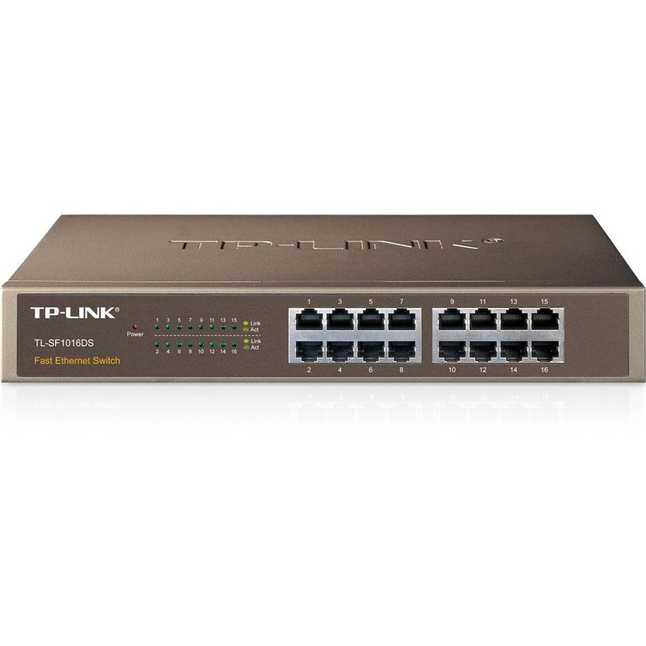 Коммутатор TP-Link TL-SF1016DS, 16xLAN 100Mbps