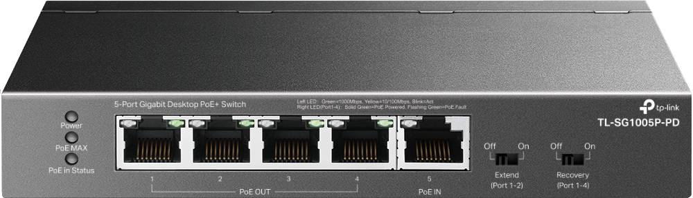 Коммутатор TP-Link TL-SG1005P-PD, 5xLAN 1Gbps, PoE+